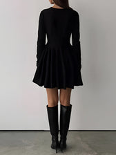 Long Sleeve Fit and Flare Knit Mini Dress 10