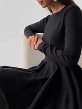 Long Sleeve Fit and Flare Knit Mini Dress 9