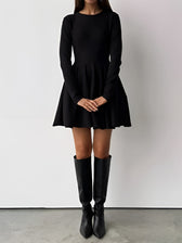 Long Sleeve Fit and Flare Knit Mini Dress 8