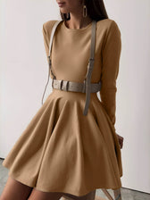 Long Sleeve Fit and Flare Knit Mini Dress 6
