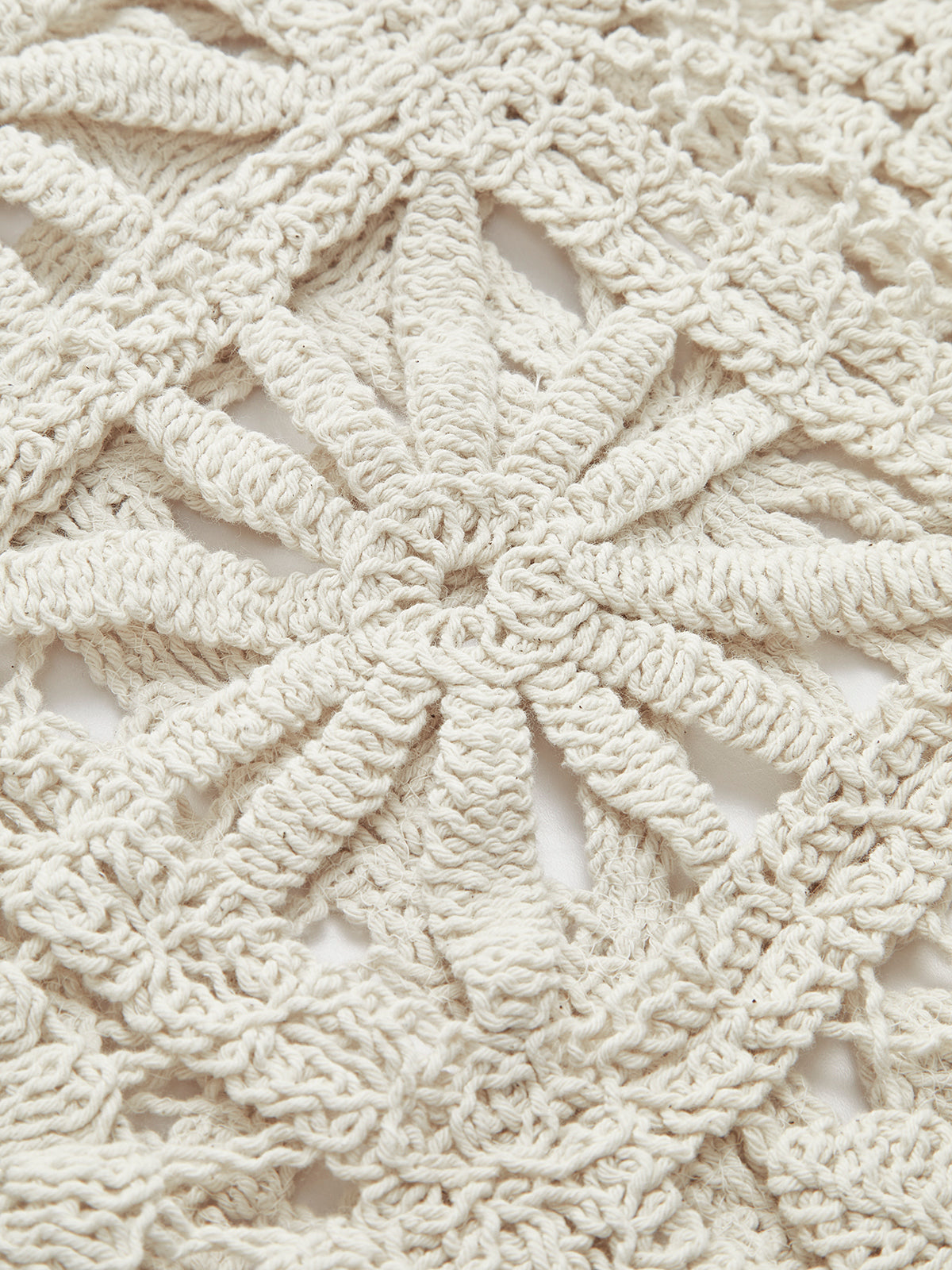 Crochet Square Pattern Button-Front Cardigan set