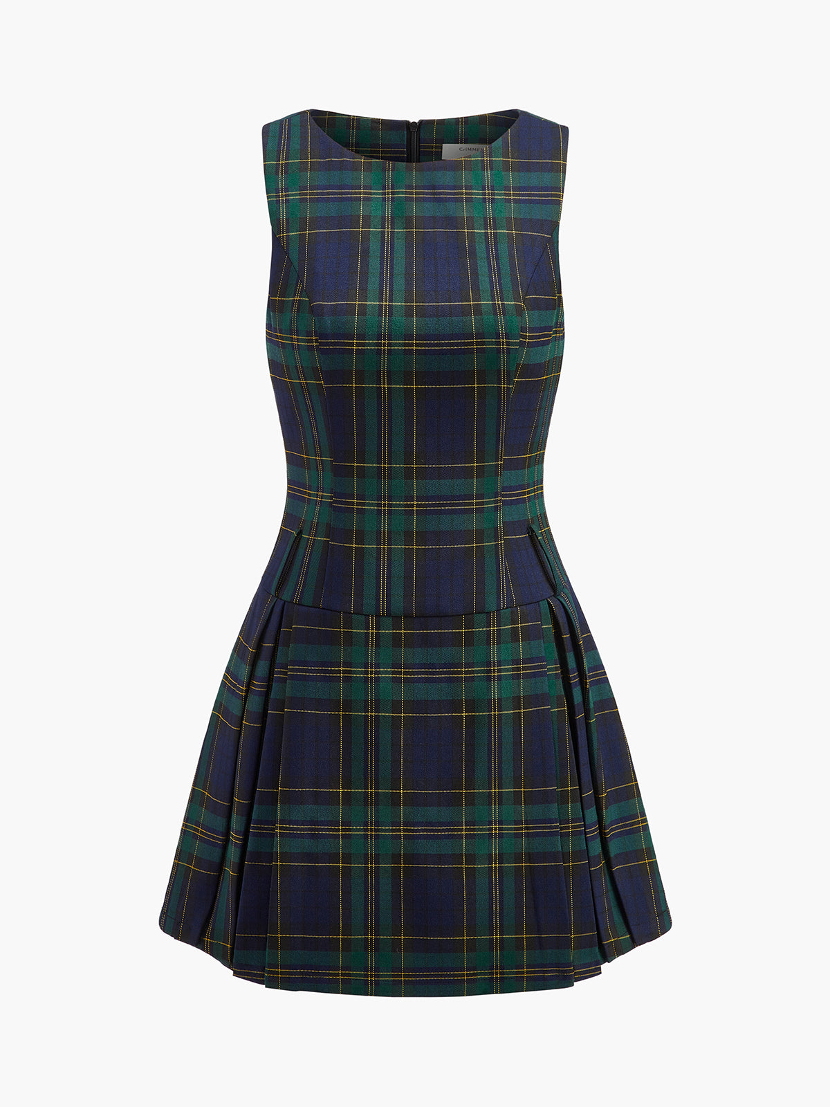 Plaid Sleeveless Pleated A-Line Mini Dress 8