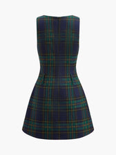 Plaid Sleeveless Pleated A-Line Mini Dress 11