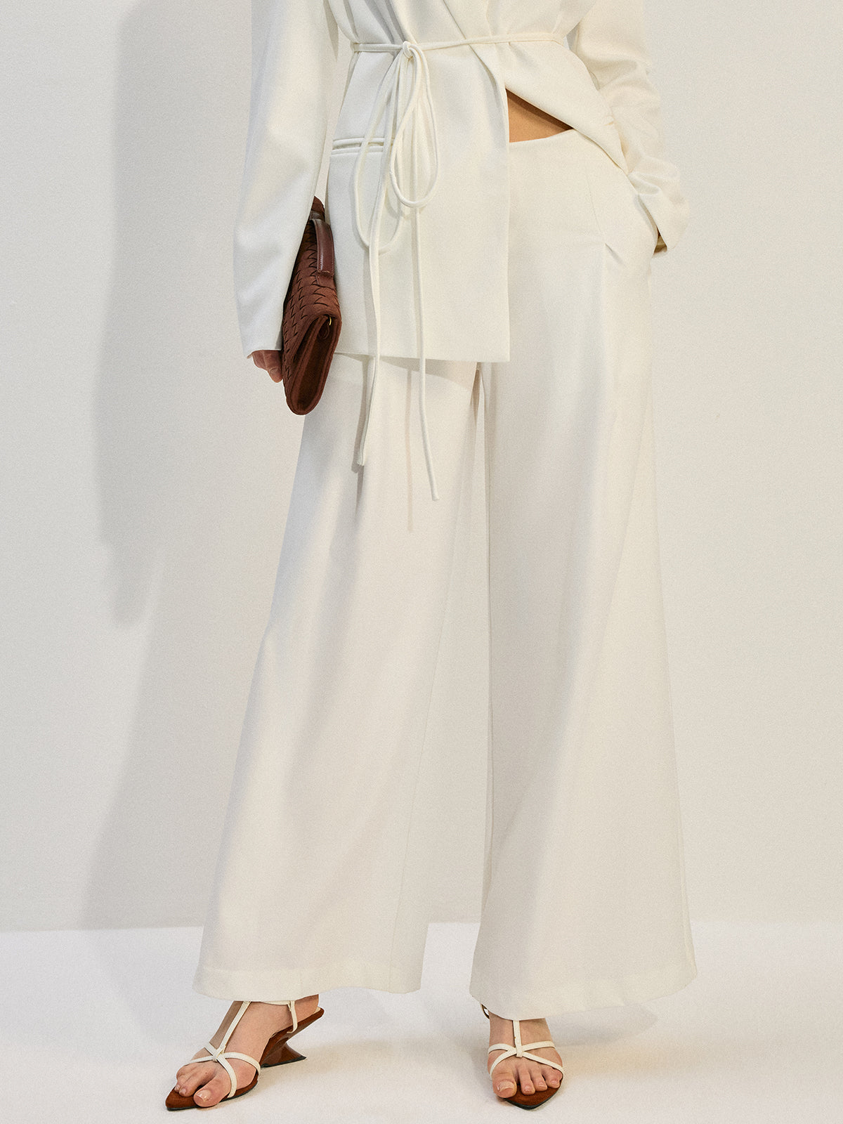 Tailored Suit and Wide-Leg Pants Set