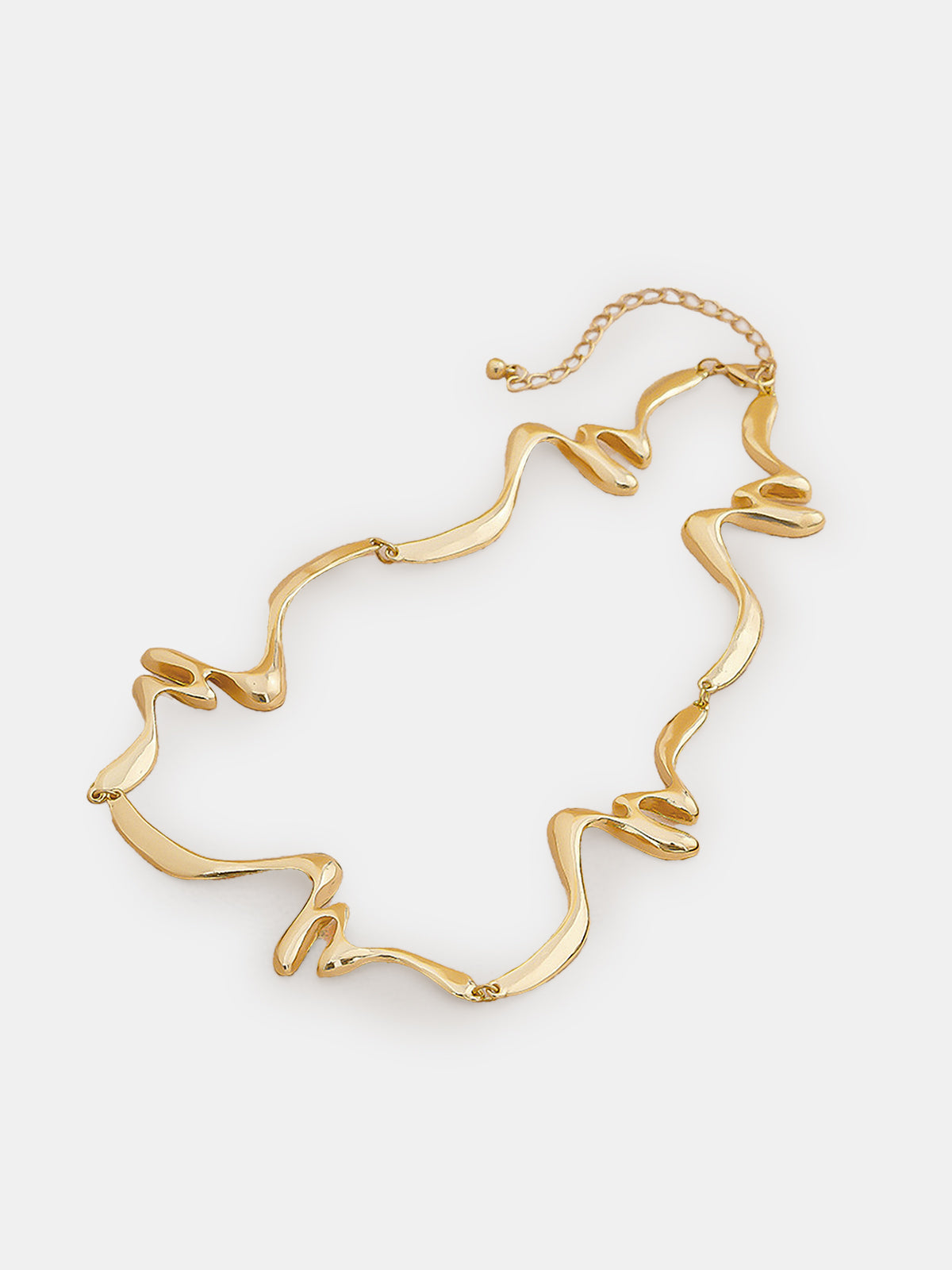 Geometric Wave Statement Choker Necklace