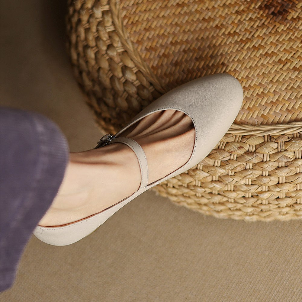 Square Toe Buckle Strap Block Heel Mary Jane Pumps