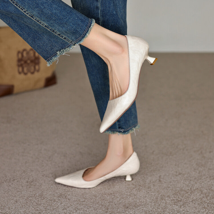 Pointed Toe Kitten Heel Pumps