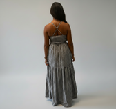 Gingham Spaghetti Strap Smocked Tiered Maxi Dress 2
