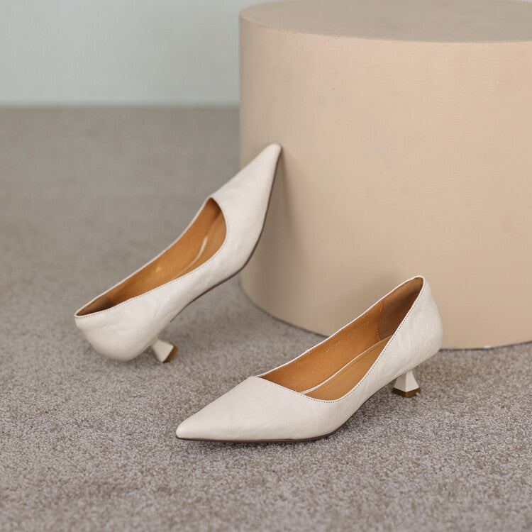 Pointed Toe Kitten Heel Pumps
