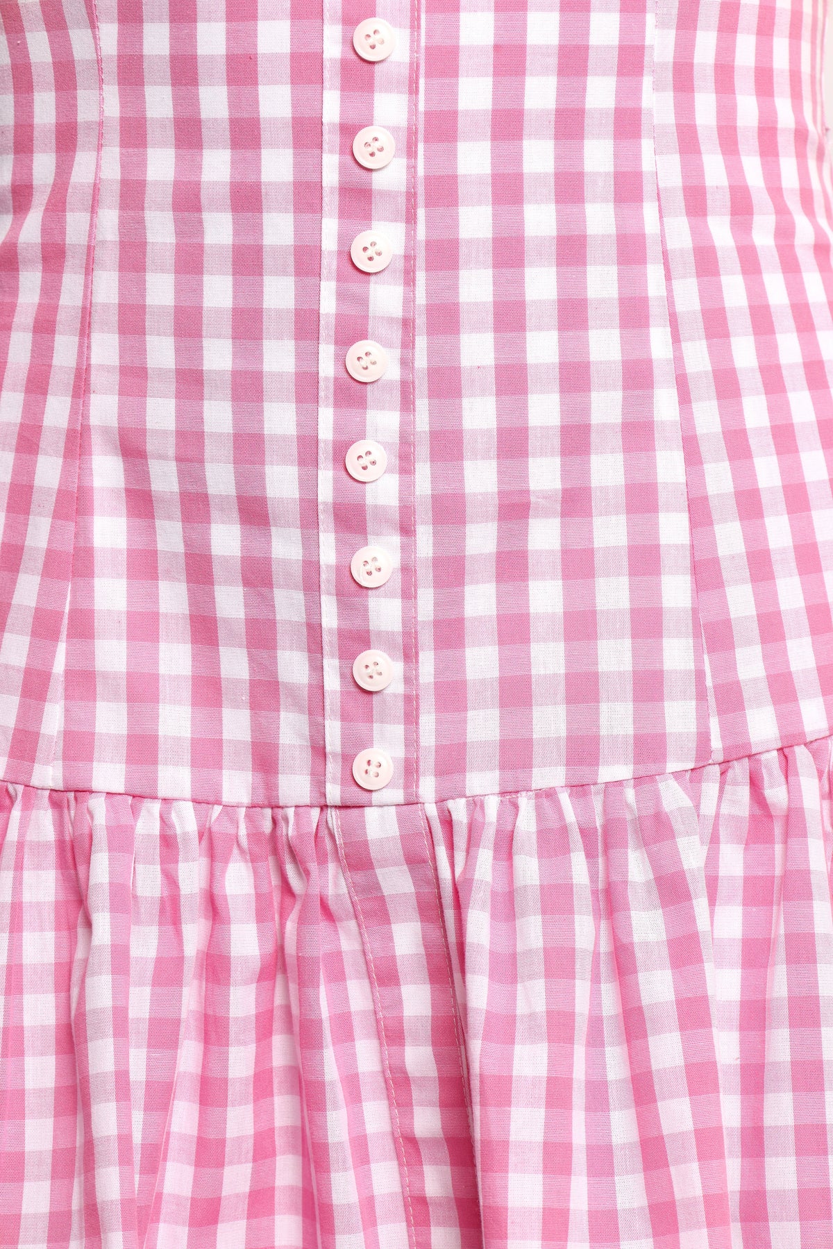 Gingham Sleeveless Button Front Drop Waist Ruffle Hem Mini Dress 6