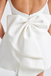 Cecila Bowknot Pearl Backless Mini Dress 3