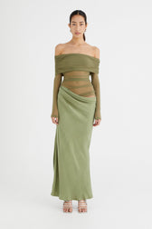 Lillian Off Shoulder Sheer Maxi Mesh Dress 7