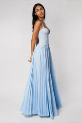 Halter Neck Deep V-Neck Lace Corset Maxi Dress 11