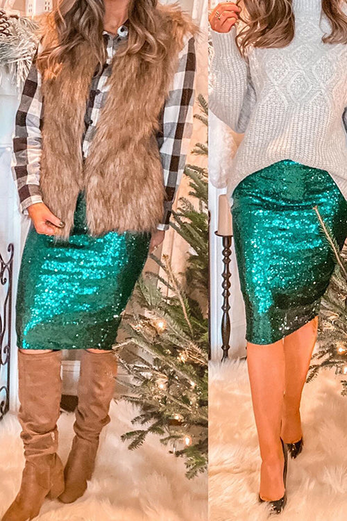 Sequin Pencil Skirt