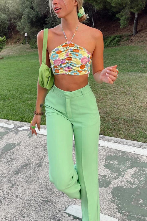 Pockets Wide Leg Pants