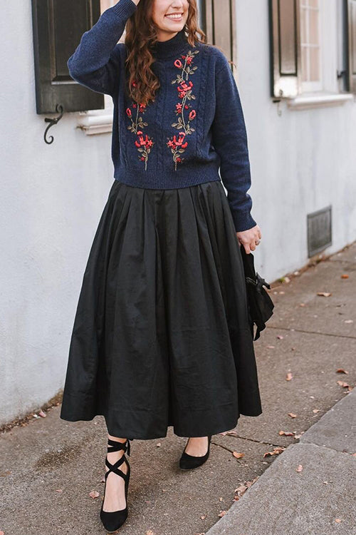 Pleated A Line Skirts