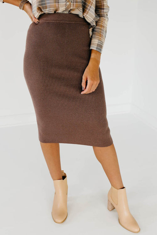 Knit Slit Bodycon Skirts
