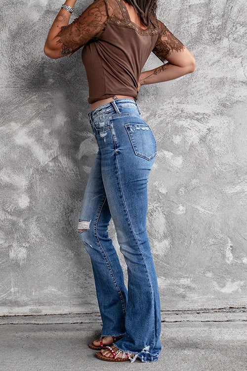 Sadie Distressed Flare Jeans