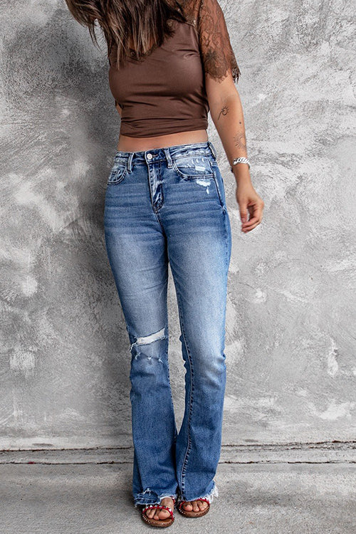Sadie Distressed Flare Jeans