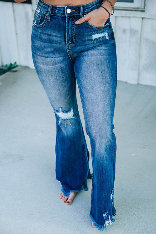 Sadie Distressed Flare Jeans