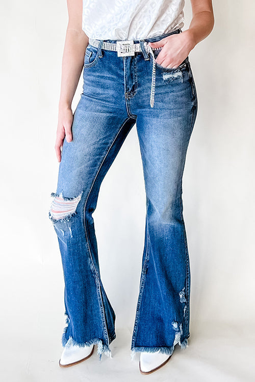 Sadie Distressed Flare Jeans