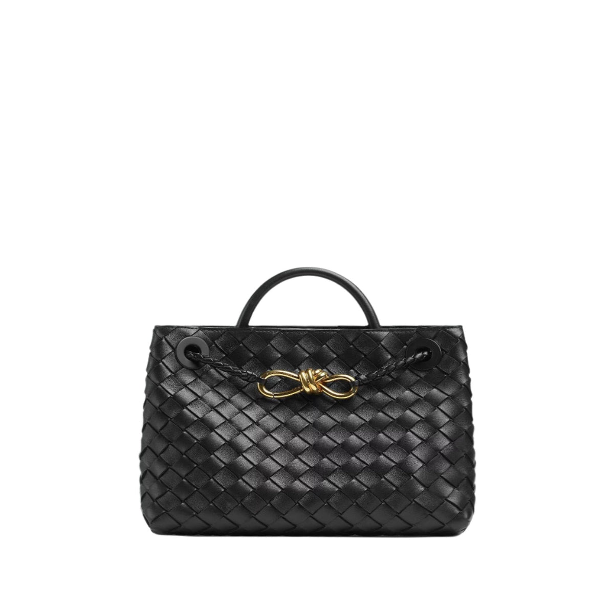 Woven Knot Detail Top Handle Tote Bag