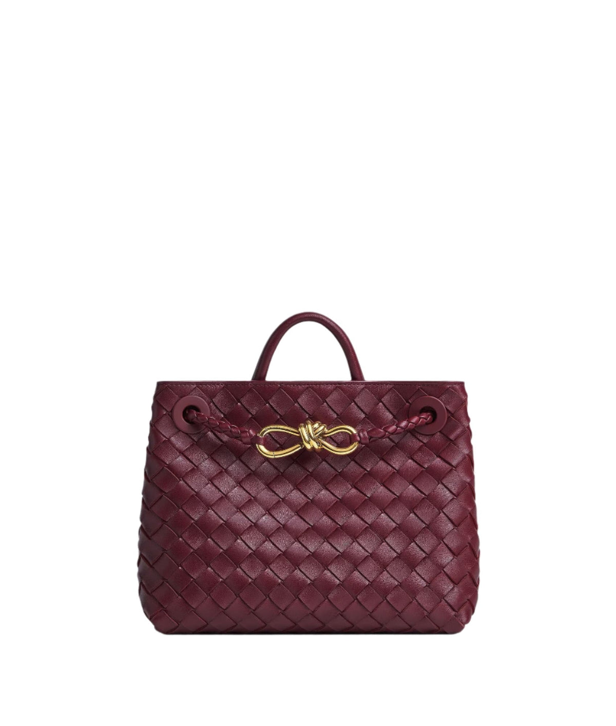 Woven Knot Detail Top Handle Tote Bag