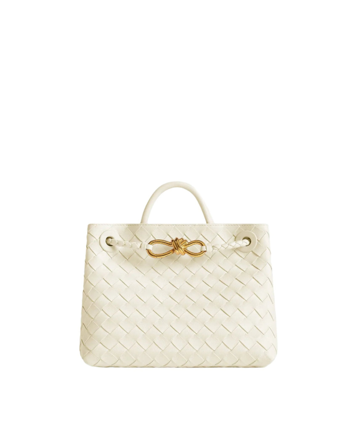 Woven Knot Detail Top Handle Tote Bag