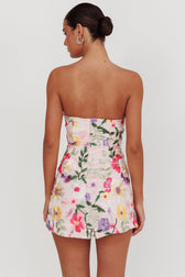 Floral Appliqué Strapless Mini Dress 2