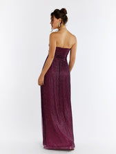 Backless Glitter Tube Maxi Dress - View 2