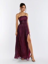 Backless Glitter Tube Maxi Dress - View 3