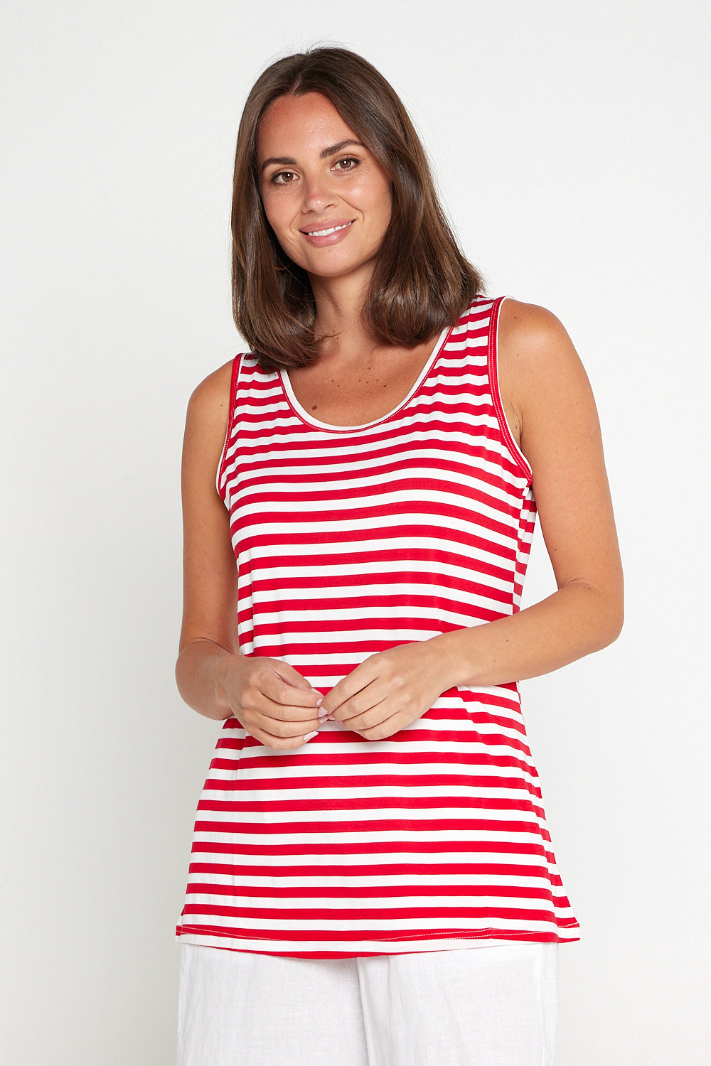 Basic Cotton Tank - Red Stripe
