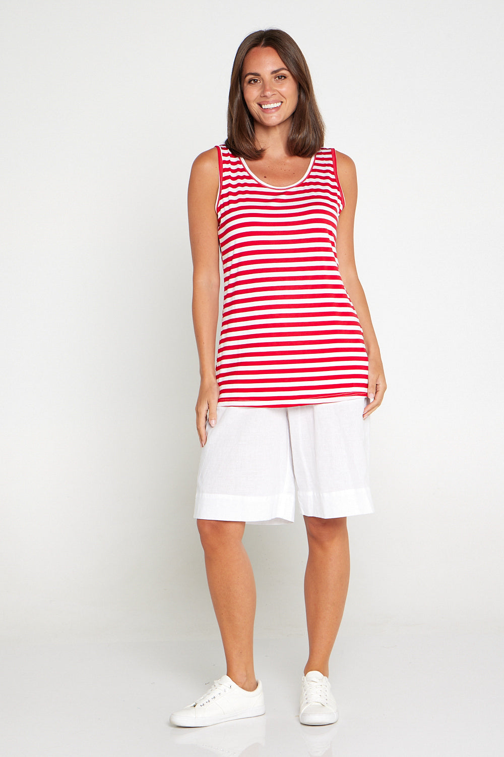 Basic Cotton Tank - Red Stripe