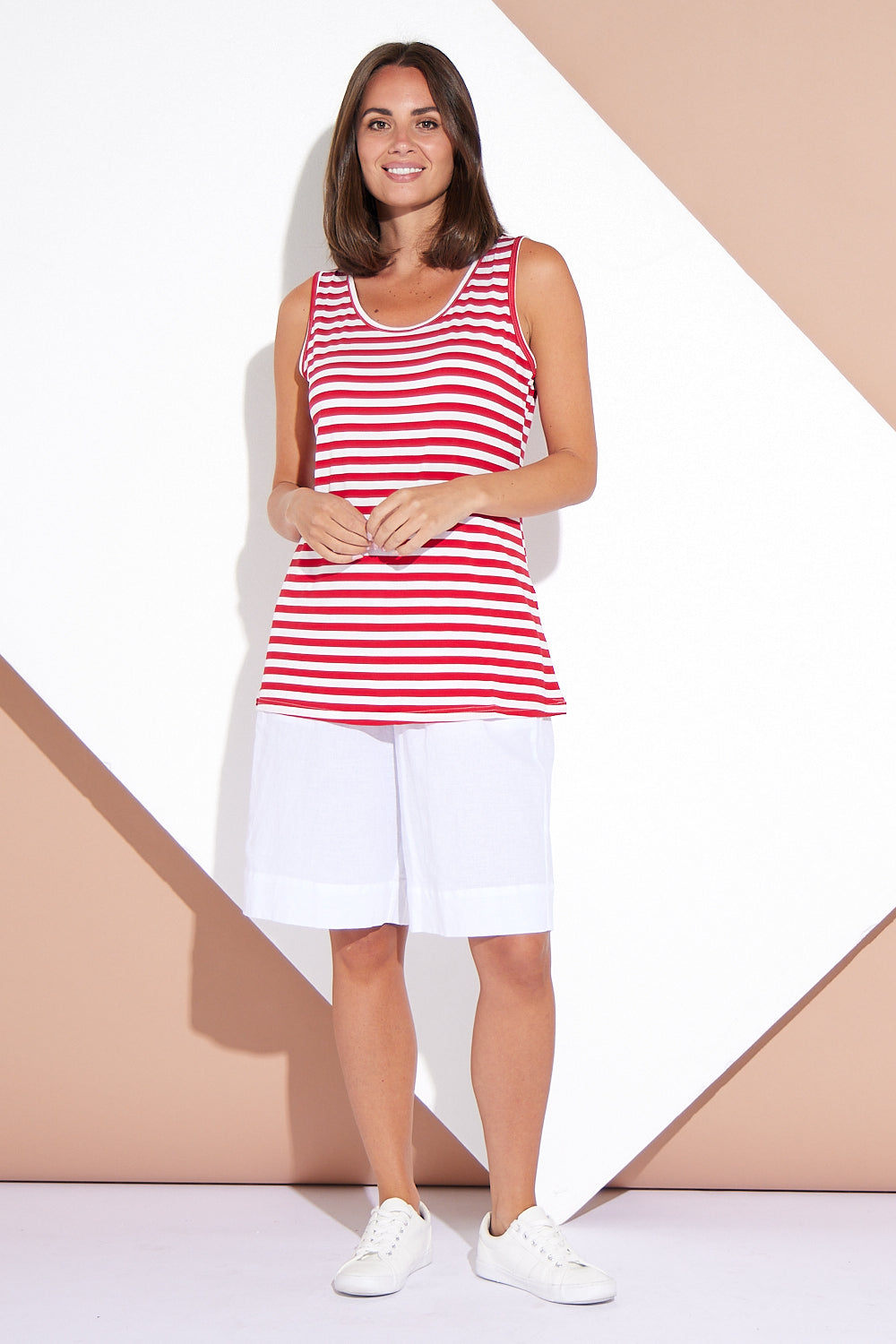 Basic Cotton Tank - Red Stripe