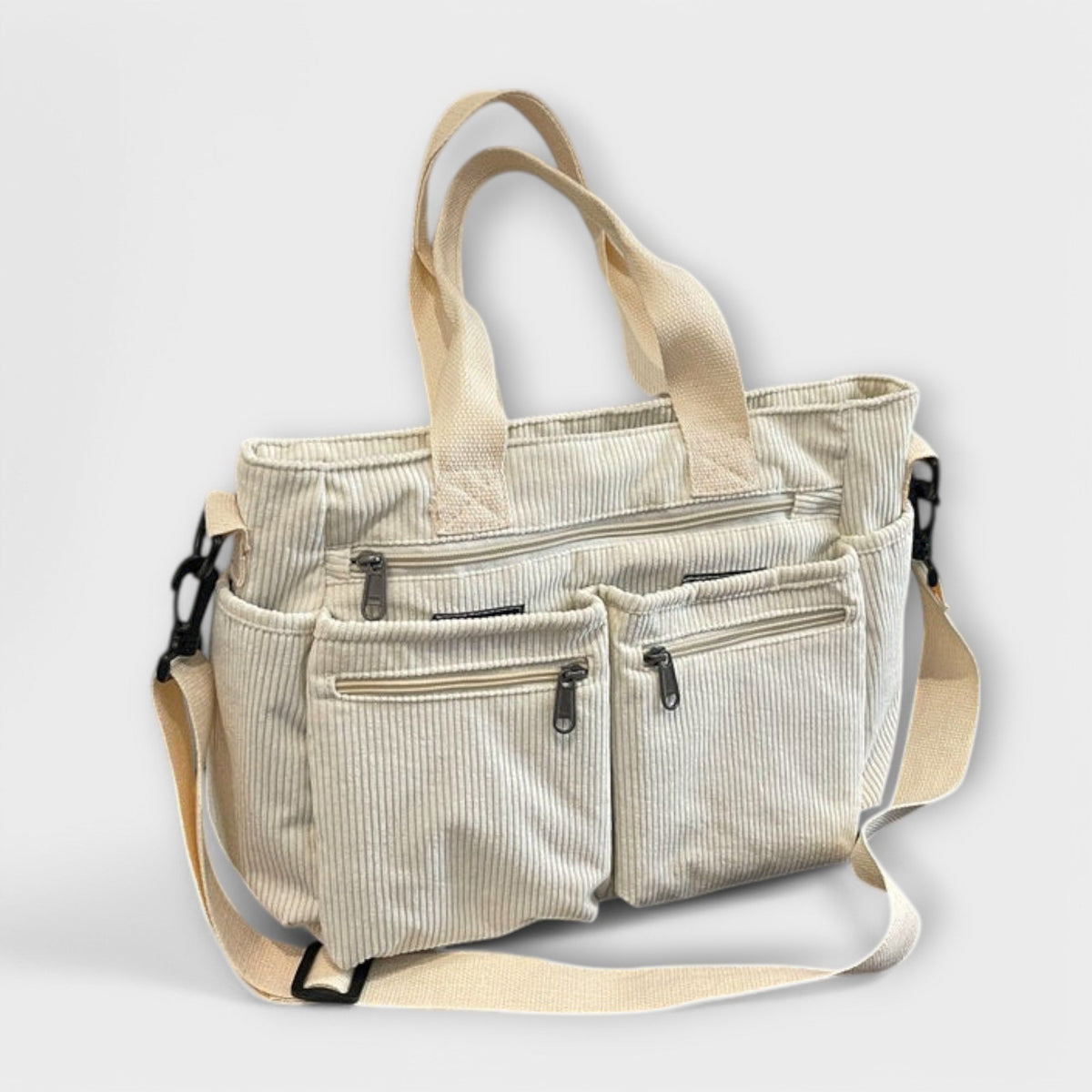 Corduroy Multi Pocket Tote Bag