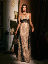 Lace Printed Maxi Dress - View 5