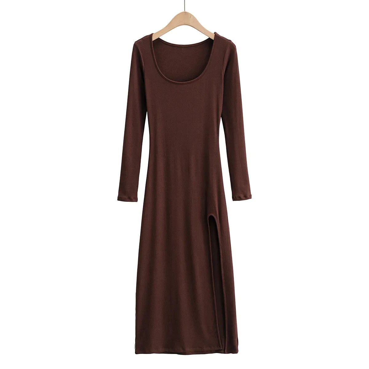 Round Neck Waist Elegant Streetwear Traf Midi Dresses