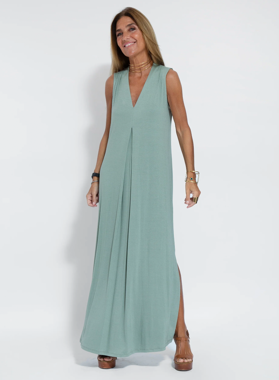 Yazmín Boutique Long Slimming Dress and Vest Set Chic Silhouette Collection