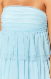 Strapless Tulle Tiered Mini Dress 6