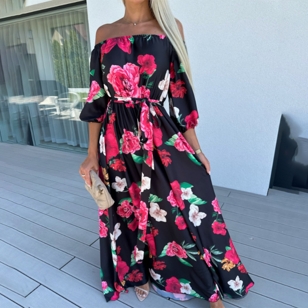 Ourania Off Shoulder Maxi Dress for Women Minimalist Chic Style