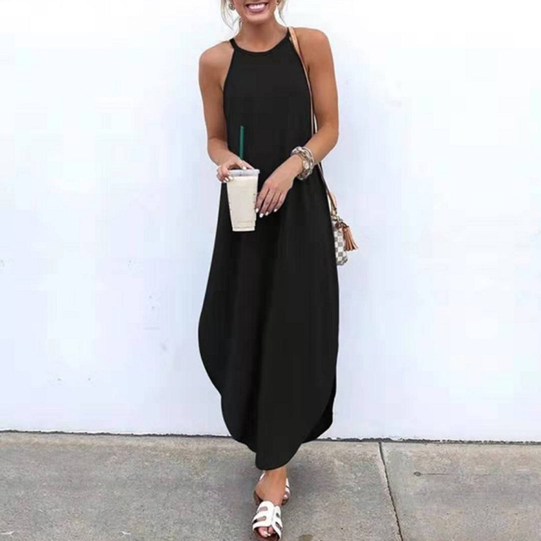 Luz Exclusive Spaghetti Strap Dress with Side Slit Chic Silhouette Collection