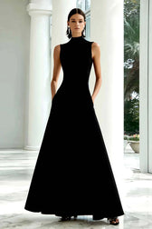 High Neck Sleeveless A-Line Maxi Gown 10