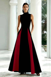 High Neck Sleeveless A-Line Maxi Gown 6