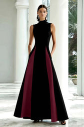 High Neck Sleeveless A-Line Maxi Gown 7
