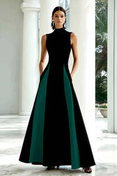 High Neck Sleeveless A-Line Maxi Gown 8
