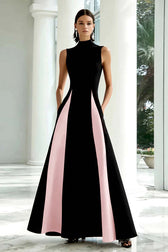 High Neck Sleeveless A-Line Maxi Gown 11