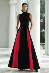 High Neck Sleeveless A-Line Maxi Gown 13