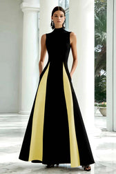 High Neck Sleeveless A-Line Maxi Gown 15