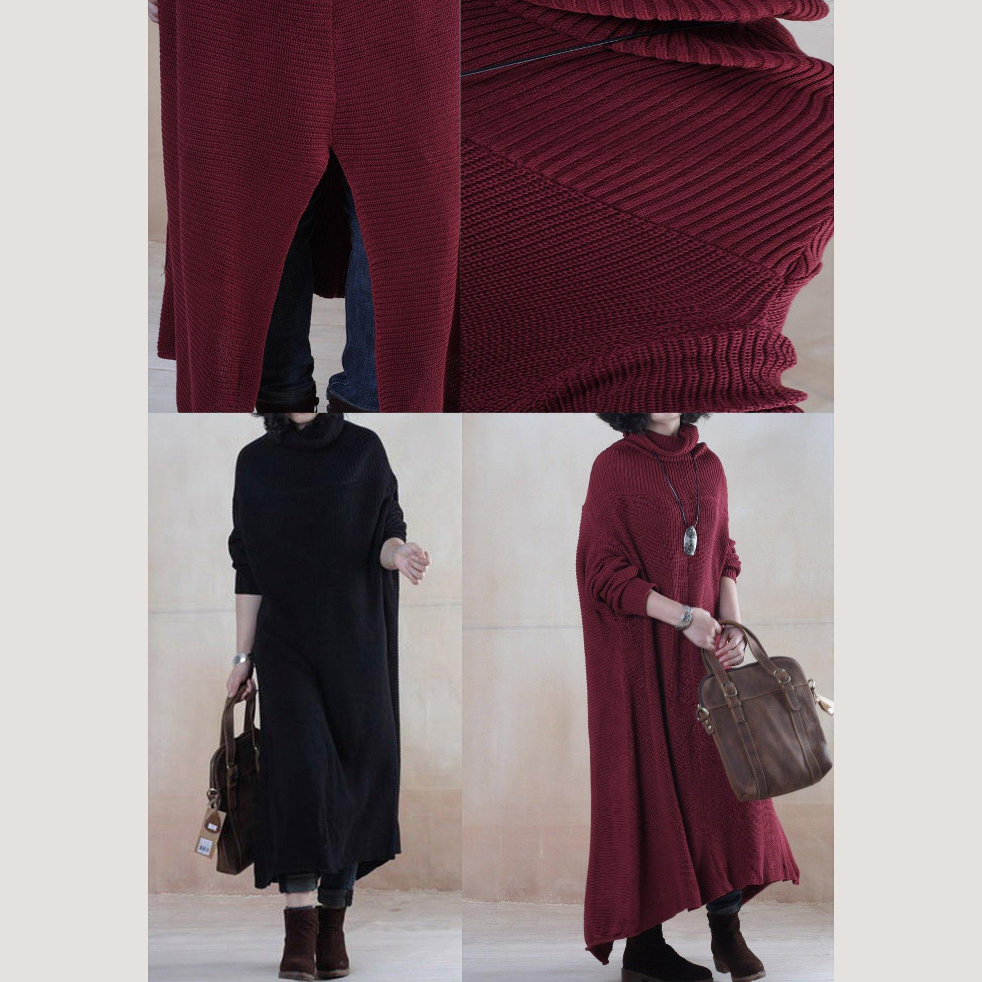 Black winter sweater dress long maxi dresses  fall