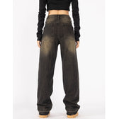 Vintage Washed Wide-Leg Denim Jeans